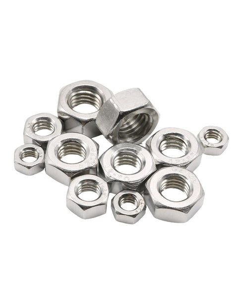 M12 Hex Nuts - IMScrews 304 Stainless Steel Hex Nuts, Durable Rust-Resistant Fasteners, Pack of 10
