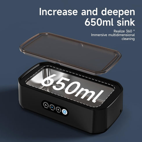 zoomto Cleaner,49KHz Cleaner,3 Timer,22oz(650ML),304 Ultrasonic Jewelry Ultrasonic Jewelry,Glasses,Rings,Watch Bands
