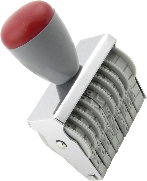 Uxcell Rubber Office 9 Band 0-9 Numbers Digit Numbering Stamp, Gray Red