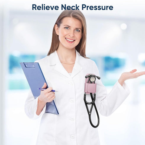 SKYREH 3M Stethoscope Holder Clip, PU Leather Stethoscope Hip Holder Lightweight Portable Holster for Physicians
