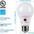TORCHSTAR Dusk to Dawn Light Bulbs, Outdoor Sensor A19 LED, Auto On/Off Photocell, Pack of 4
