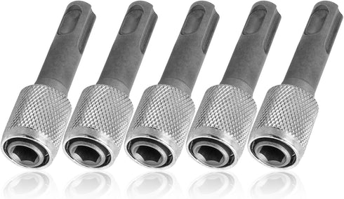 Mesee 5 Pieces SDS-Plus Shank Drill Chuck Adapters, SDS PLUS to 1/4" Hex Socket Adapter Converter for Electric Hammer