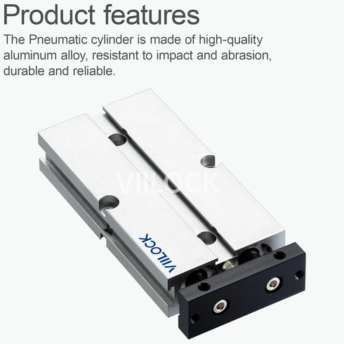 Pneumatic Air Cylinder 16mm Bore 50mm Stroke, Small Air Cylinder Double Rod Double Action TN16x50