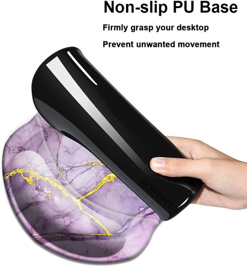 Mouse Pad with Wrist Support, Non-Slip Mousepad Wrist Rest for Office, Durable & Comfortable Ergonomic Support (Purple