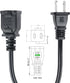 VSEER 2 Prong Extension Cord US AC 2-Prong Male and Female Power Cable SPT2 16AWG 13A/125V, 10FT, Black