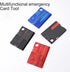 Red Outdoor Survival Multi Tool Card, Barbecue Knife, Camping Tool with LED Light, Magnifier, EDC Gear