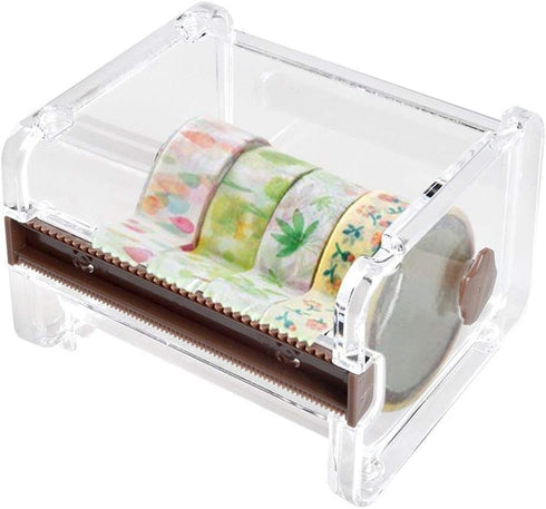 Washi Tape Dispenser & Cutter, Roll Holder Organizer for Masking Tape Desktop DIY Sticker Storage
