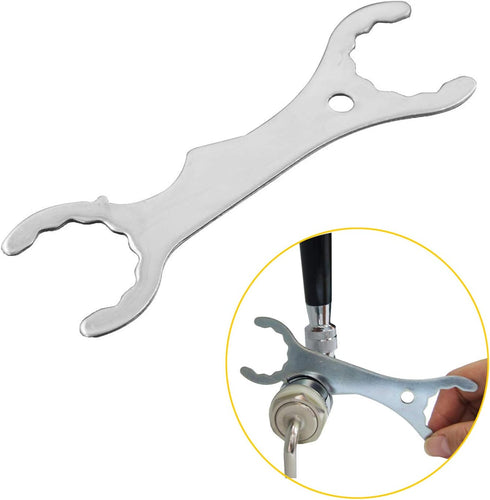 Faucet Spanner Wrench for Home Brewing, Stainless Steel Multi-function Tool, 1PCS Silver