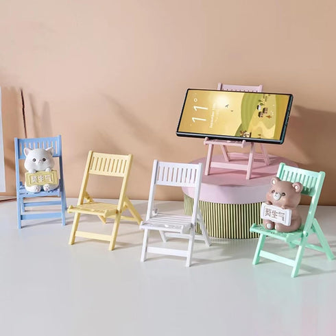 Tizuqe Foldable Chair Shape Phone Holder for Desk Portable Travel Holder Office Desk Accessories