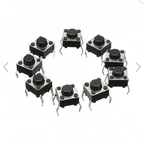 100Pcs 6x6x5 mm Miniature Micro Momentary Tactile Touch Push Button Switch - Quality SPST Miniature/Mini/Micro/Small