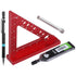 Small Carpenter Square Woodworking - Small Square Tool with Fixed Angle Pin and 0.9mm Mechanical Pencil - Precision Accurate Mini Carpenter Square - Aluminum Triangle Ruler for Woodworking