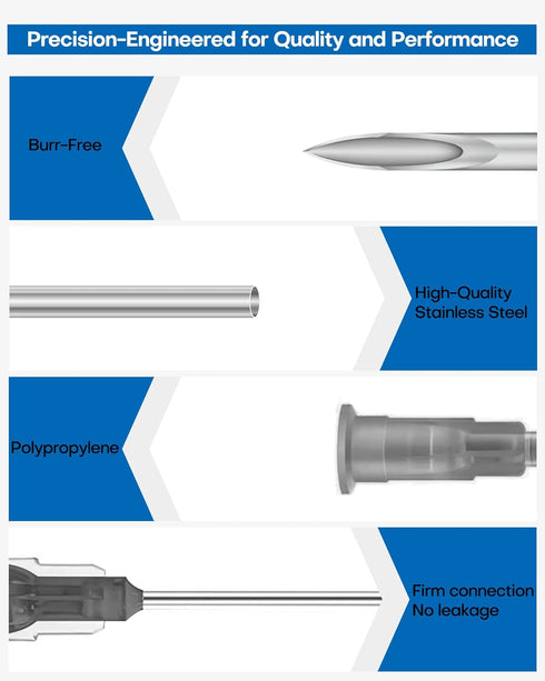 100 Pcs 22G 1 Inch Disposable Needle, Luer Lock Lab Tools for Refilling Liqui, Plant, Industrial