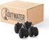 2" Wheel Diameter Black Nylon Swivel Hooded Samson Twin Wheel Caster, 1/4-20 x 1/2" Threaded Stem, Installed Height: