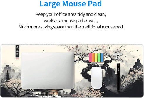 Japanese Mouse Pad, Large XL Anime Gaming Desk Mat, Non-Slip Rubber Base, 31.5”x11.8”