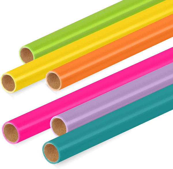 Skyygemm 6 Rolls Bulletin Board Paper Roll, Fade Resistant Colored Bulk for Art Decor