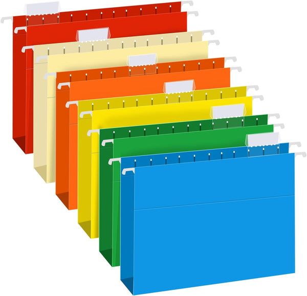 RAZCC Extra Capacity Hanging File Folders, 30 Pack, Letter Size Reinforced with Heavy Duty 2 Inch Expansion