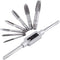 JONMON 8Pcs Metric Tap Set, M3-M12 Hand Screw Thread Plug Taps with Adjustable Reamer Wrench for Woodworking