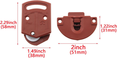 2Pairs Old-fashioned Wardrobe Sliding Door Roller Gear Track Panel Internal Kit, Furniture Sliding Door Pulley Accessories by HJGarden