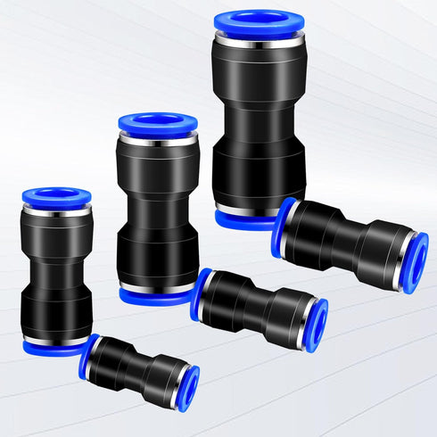 120 Pcs Straight Push Connectors - 4 6 8 10 12 mm Air Hose Fittings Quick Release Pneumatic Connectors