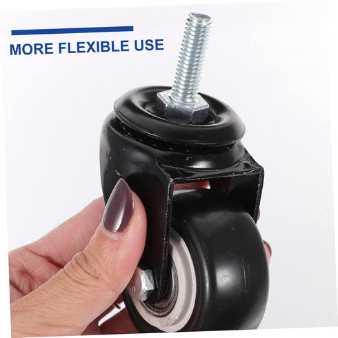 4pcs 2-Inch M8 Sosoport Heavy Duty Caster Wheels Brake Threaded Stem for Office Furniture Rolling Cart Casters
