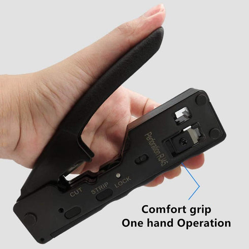 Yankok Pass Through Crimper for RJ45 Pass-thru and RJ45 RJ12 RJ11 8P 6P Regular Network Connectors