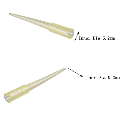 Eowpower 1000 Pieces Clear Yellow 200UL Laboratory Lab Plastic Liquid Pipette Pipettor Tips