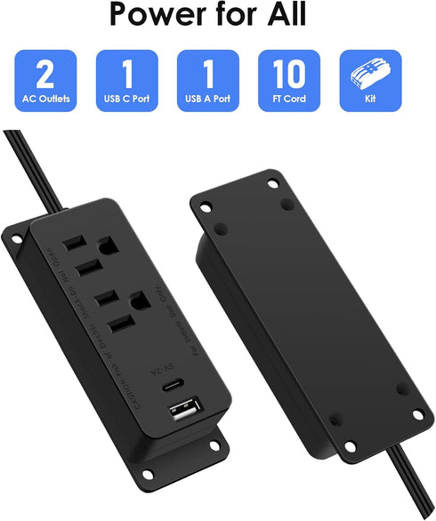 HEZI (10FT) Gun Safe Power Outlet Kit, Gun Safe Accessory Electrical Outlet with USB C Port. Hidden Drawer Outlet