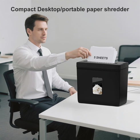 woolsche Home,5 2.38-Gallon Shredder,P-4 4-Mode Paper Shredder for Sheet Desktop Cross Cut with Basket Security Level