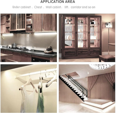 9.8ft Closet Counter 4000K Under Cabinet Lighting Motion Led Strip Lights Battery Powered Basement Trunk Bed Stair