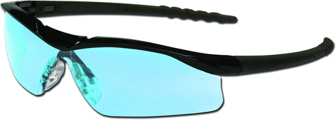 MCR Safety DL113 Dallas Safety Glasses - Polished Black Frame, Light Blue Lens