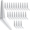 PHITUODA 24 Pack Shelf Brackets 6 x 5 Inch, Heavy Duty White Metal