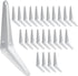 PHITUODA 24 Pack Shelf Brackets 6 x 5 Inch, Heavy Duty White Metal