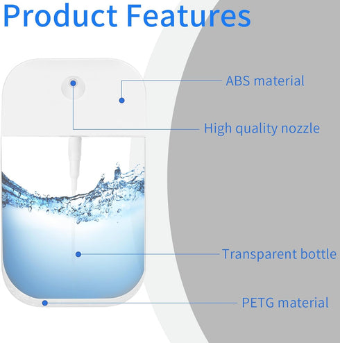 4 PCS 50 ML Clear Spray Bottles, Portable Refillable Plastic Perfume Atomizer Vials for Perfume, Moisturizing Water,
