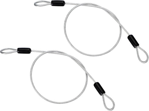 PATIKIL 1/8" Dia Vinyl Coated Stainless Steel Cable with Loops, 2 Pcs