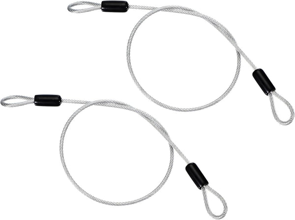PATIKIL 1/8" Dia Vinyl Coated Stainless Steel Cable with Loops, 2 Pcs