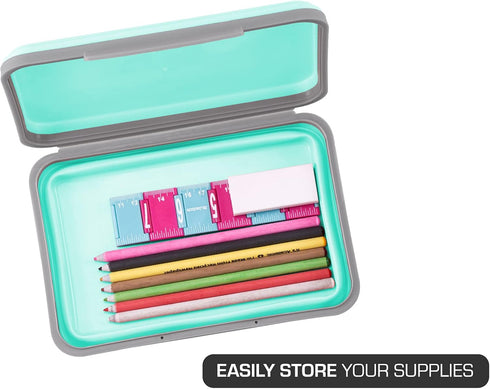It's Academic Flexi Storage Box with Lid, Collapsible Pencil Case Design for Craft and School Supplies, 3-Pack