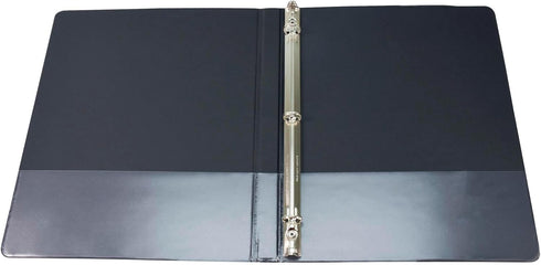 School Smart Polypropylene Round Ring View Binder, 1/2 Inch, Black