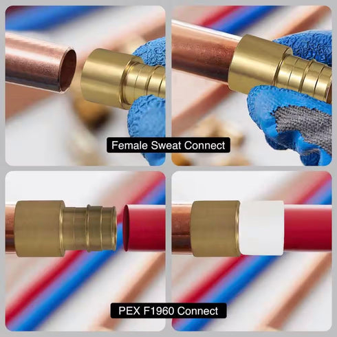 XFITTING 10 Pieces 1/2'' Pex A x 1/2'' Female Sweat Adapter, F1960 Expansion Female Sweat