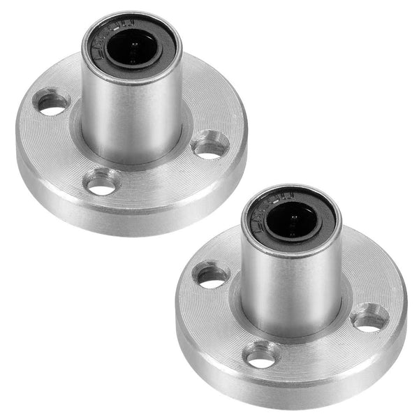 uxcell LM6UU Round Flange Linear Ball Bearings - 6mm Bore Dia, 12mm OD, 19mm Length (Pack of 2)