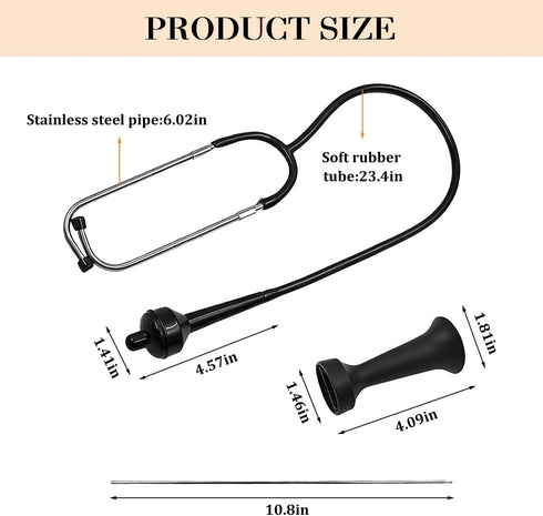 SWPHRT Car Mechanics Stethoscope Kit, Precision Vehicle Engine Diagnostic Hearing Device with Extended Probe