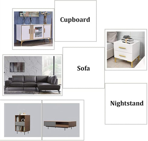 Topjia Couch(17cm/6.7", Furniture Cupboard Metal Legs,Coffee Table TV Stand Leg,Straight Conical Metal Foot