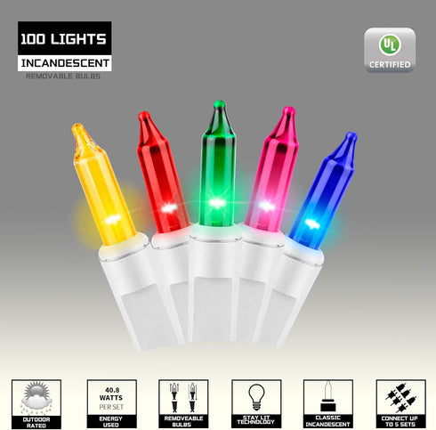 100LIGHTS 19.6 Multi Easter Mini String LightsConnectors Christmas Decorative Lights UL Certified Waterproof for Easter