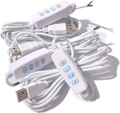 Myuiao 1Pcs White USB LED Dimmer Extension Cable,On/Off Switch and DC5V Dimming Controller