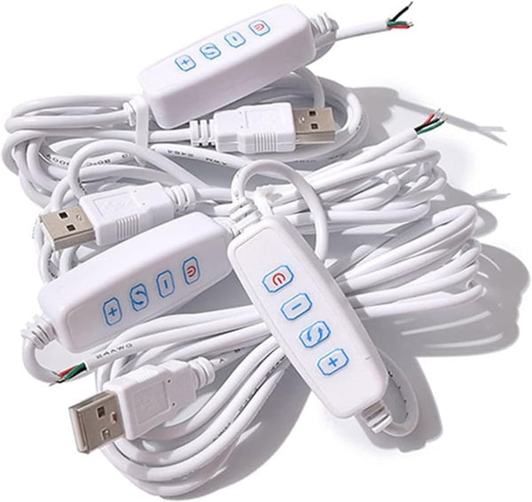 Myuiao 1Pcs White USB LED Dimmer Extension Cable,On/Off Switch and DC5V Dimming Controller
