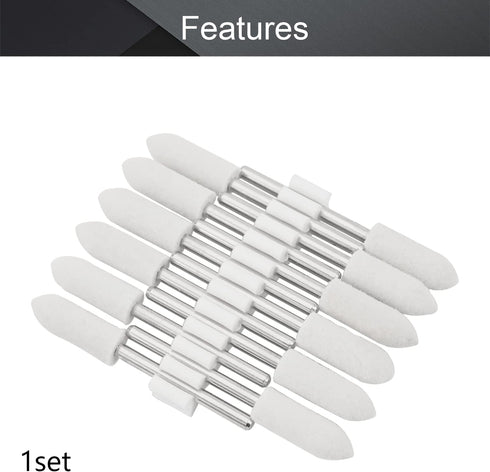 Utoolmart 4mm Wool Felt Mounted Points, Conical Polishing Bits, Burrs Buffing Wheels Grinding Head with 1/8" Shank (12