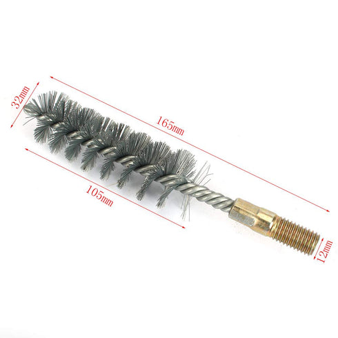 1Pc 1.2" Round Pipe Tube Cylinder Bores, Stainless Steel Wire Brush 32mm