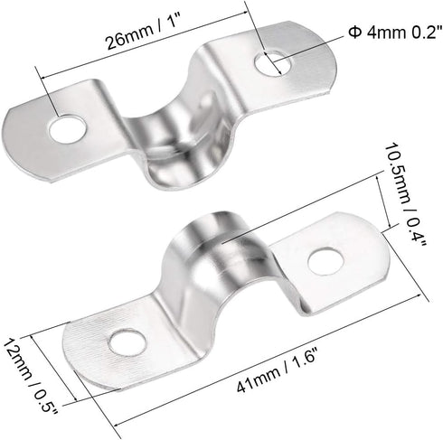 uxcell U Shaped Conduit Clamp Saddle Strap Tube Pipe Clip Stainless Steel M10 10Pcs