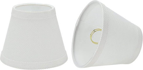 Aspen Creative 32066-2A, Hardback Empire Clip-On Chandelier Lamp Shade, White, 3" Top x 5"