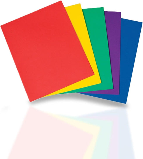 School Smart Smooth 2-Pocket Folder with Fasteners, Assorted Colors, Pack of 25