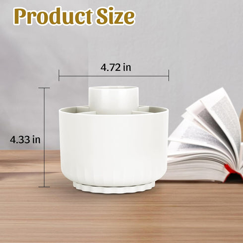 Desk Organizer, Minimalist Modern Design Pen Holder for Desk 360°Rotating Office Accessories with 5 Compartments